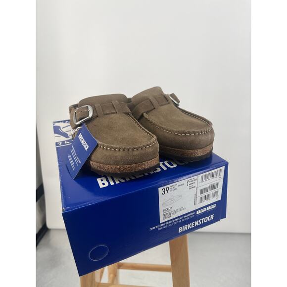 Birkenstock Shoes - Birkenstock Buckley Ladies 8 Men's 6 EU 39 Gray Taupe Narrow fit